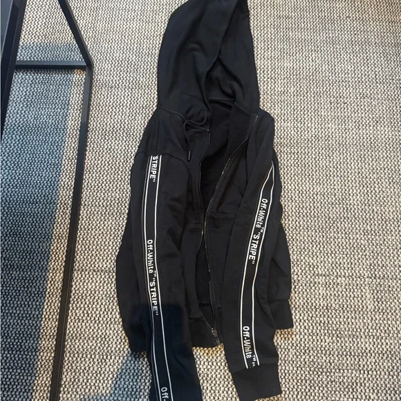 Off-White Sweaters Off White Zip Up Hoodie Poshmark